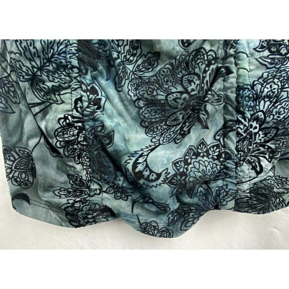 Vintage Y2k Top Womens Medium Blue Black Rusched Velvet Whimsigoth Fairy - Picture 4 of 13